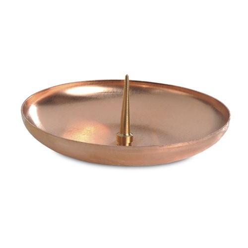 Tropfschale 60 mm mit Mittelloch, Kupfer massiv
