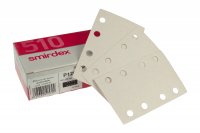 Streifen 80 x 133 White Stearat Velours Klett 2 x 4 Löcher (50 Stück/VE) - Körnung